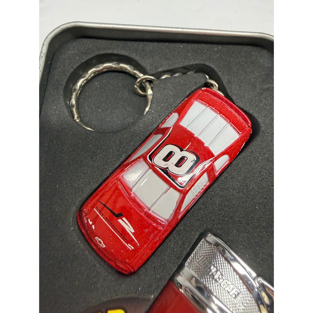 Dale Earnhardt Jr NASCAR #8 Die Cast Keychain and Light Up Lighter Gift Set Tin - Picture 3 of 5